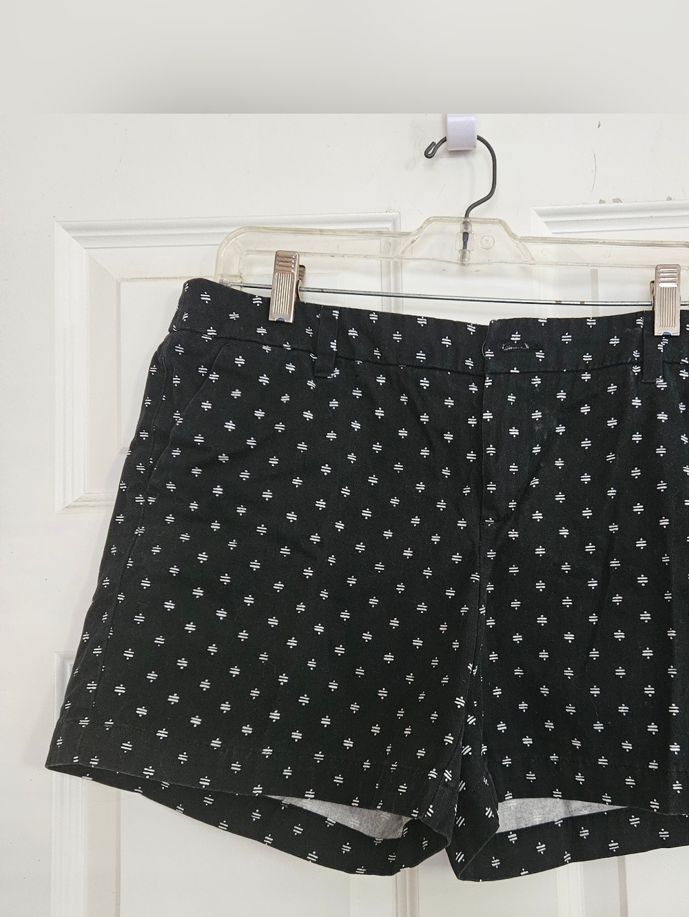 Black Shorts with White Pattern
